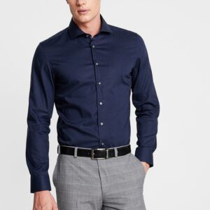 SLIM SPREAD KENT PATCH - Businesshemd Blau